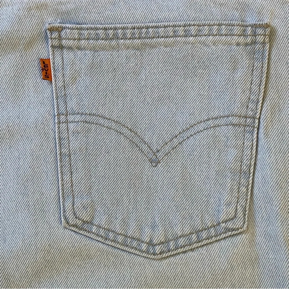 Vintage 90s Levi 505 Orange Tab Distressed Denim Jean Shorts Mens Size 42 Light